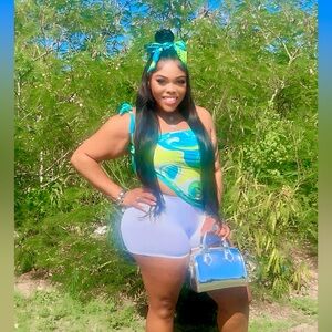 Emilio Pucci Blue sarong and hair scarf